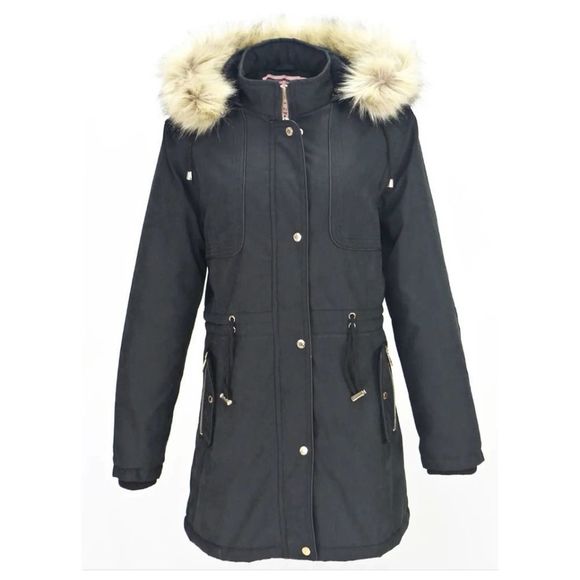 LeeHanton Three Quarter Length Military Style Parka Jacket Black XL - Picture 1 of 12